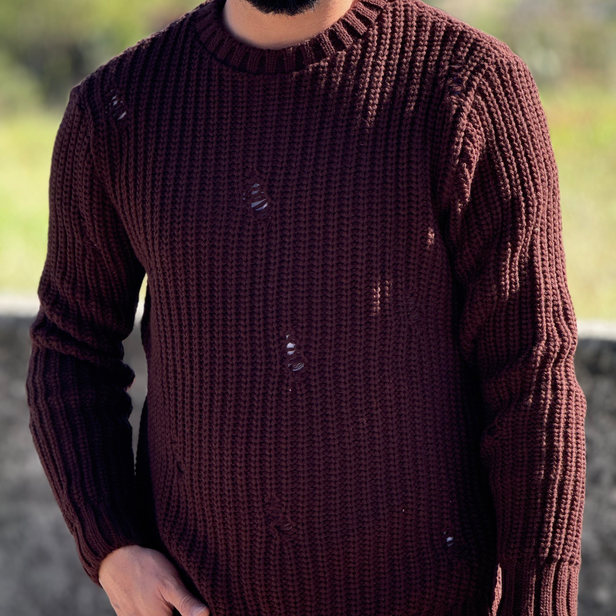 Pullover strappi moro new job brand