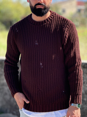 Pullover strappi moro new job brand