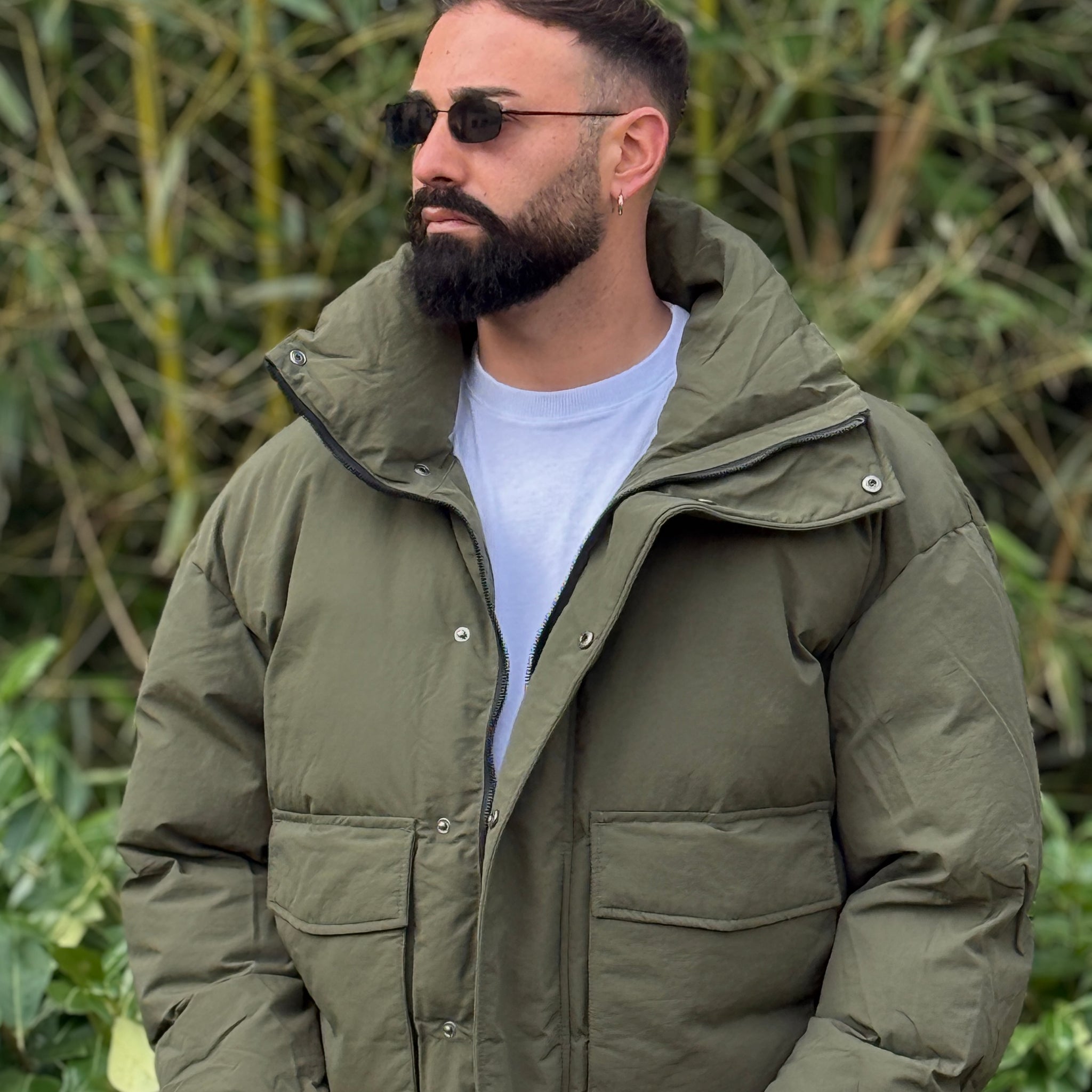 Bomber puff verde militare new job brand