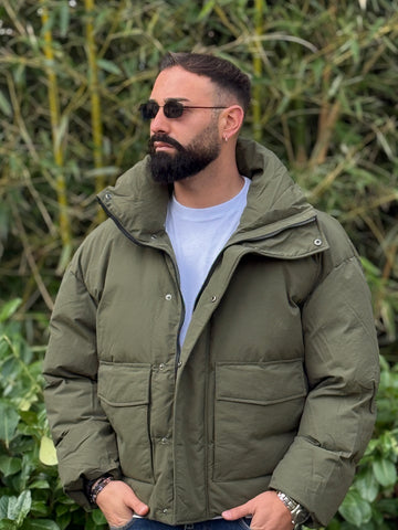 Bomber puff verde militare new job brand