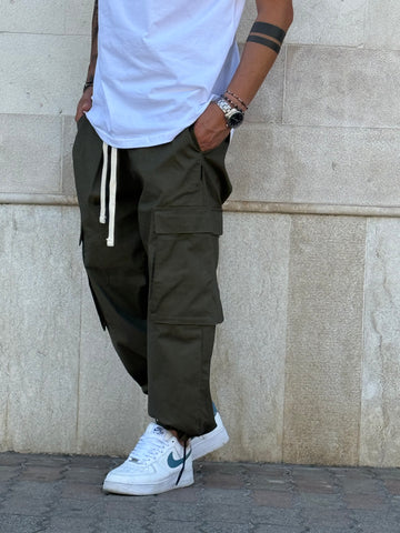 CARGO REGOLABILE VERDE MILITARE NEW JOB BRAND