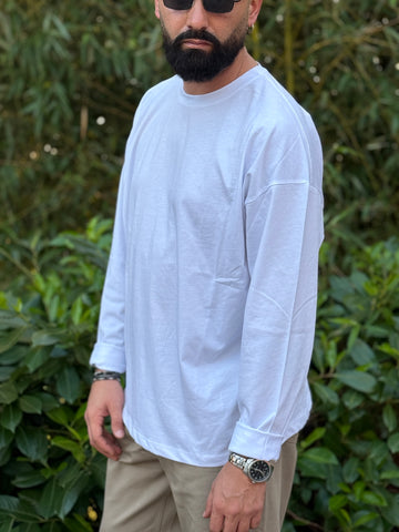 Shirt oversize cropped bianca new job brand