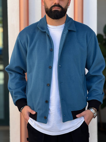 Giubbino Stoccolma ottanio in panno new job brand