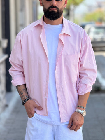 Camicia Rigata Rosa New Job Brand
