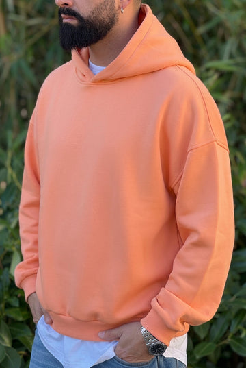 Felpa oversize  cappuccio  pesca  new job brand