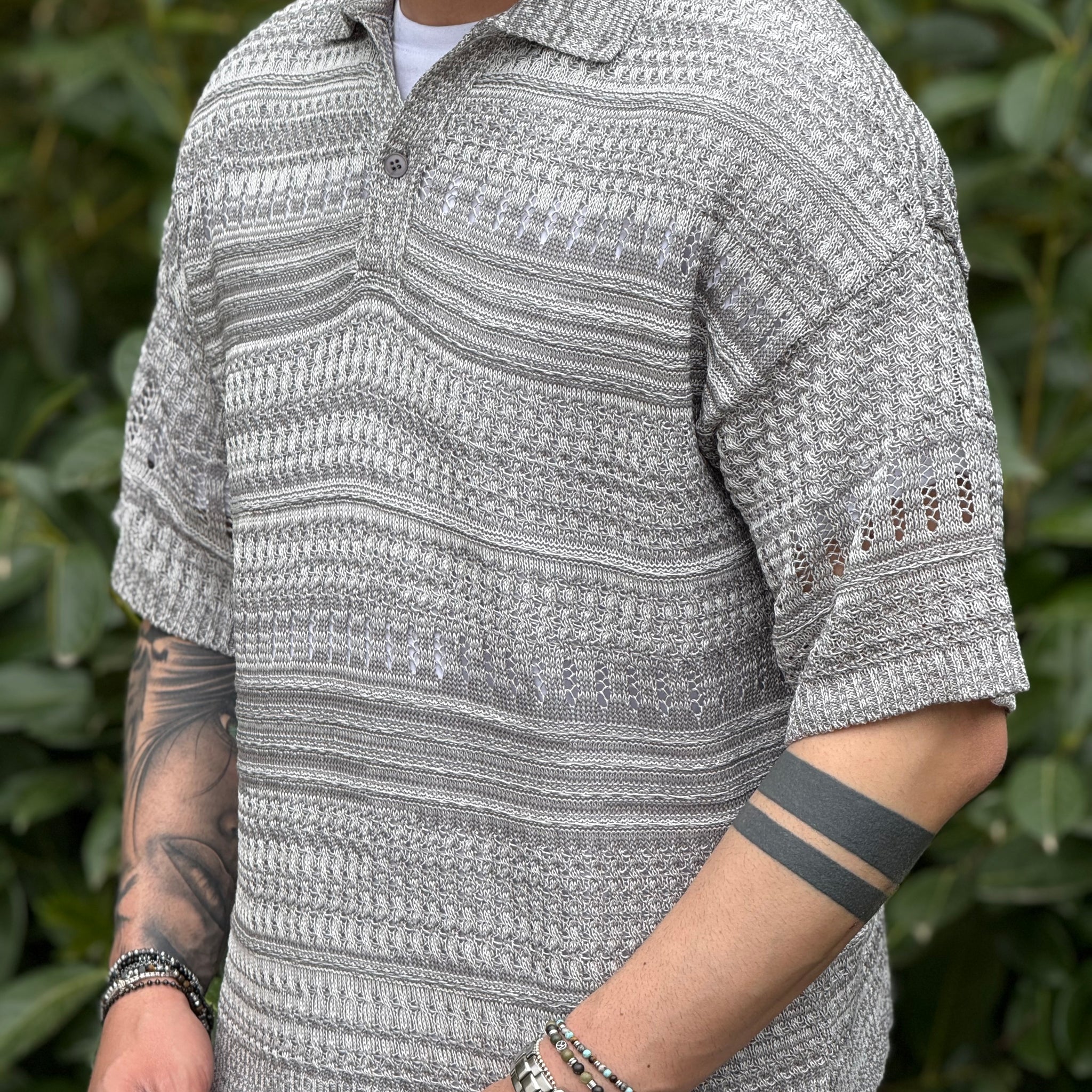 POLO OVERSIZE FORATA GRIGIO  NEW JOB BRAND