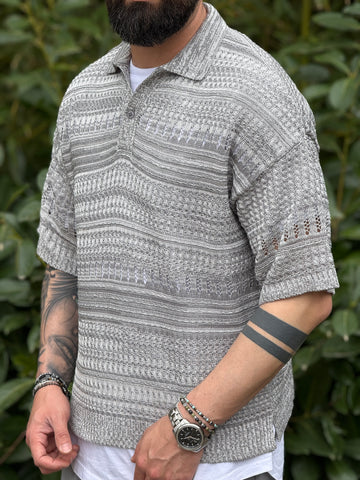 POLO OVERSIZE FORATA GRIGIO  NEW JOB BRAND