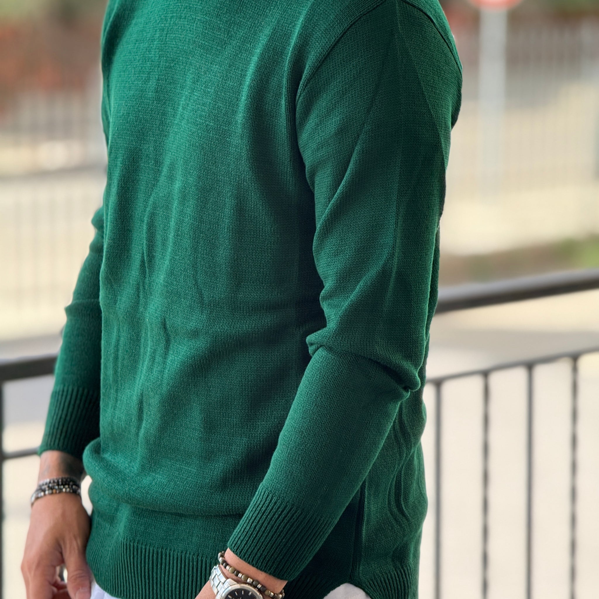Pullover long fit verde bosco new job brand