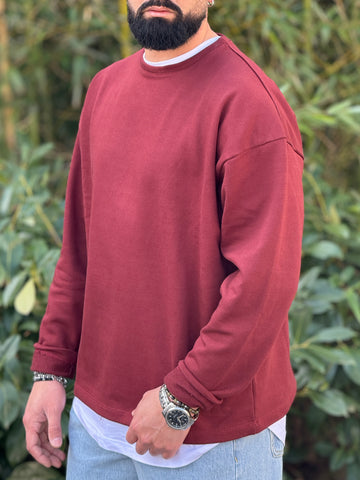 Shirt 300gr garzata  bordeaux basic new job brand