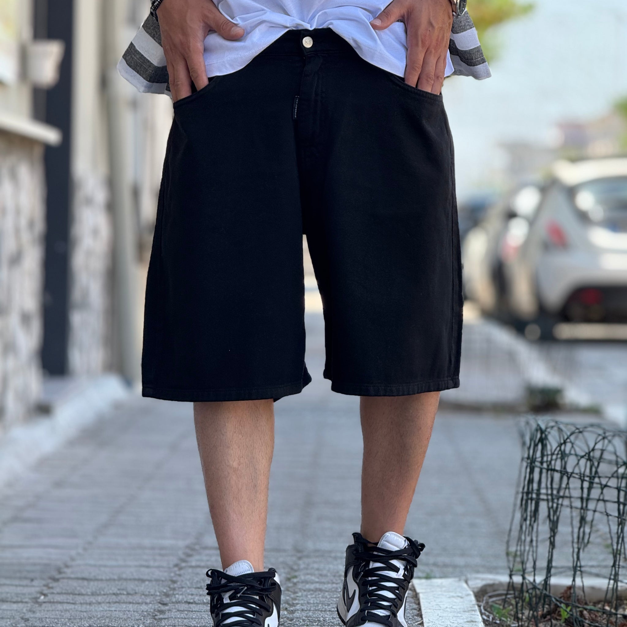 BERMUDA JEANS OVER NERO NEW JOB BRAND