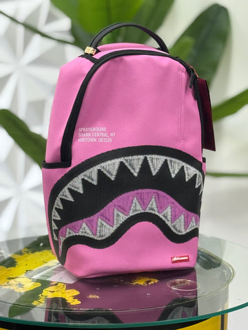 910B9630NSZ SHARK CENTRAL PINK EMBROIDERED SHARK BACKPACK