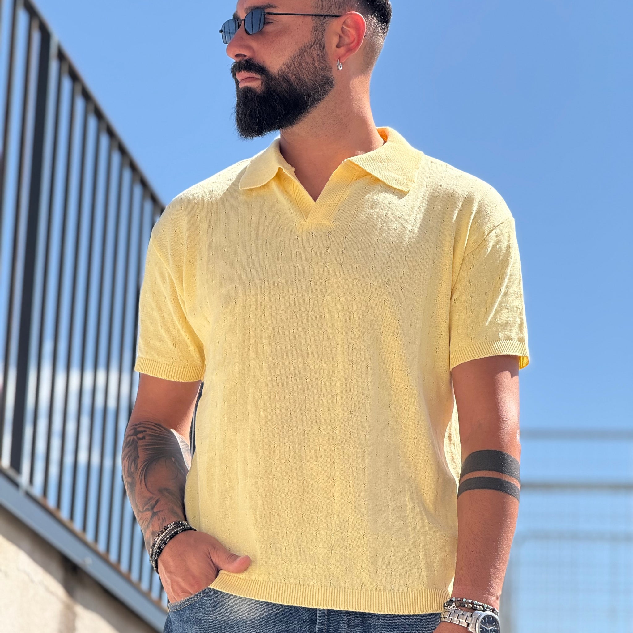 POLO POSITANO GIALLA NEW JOB BRAND