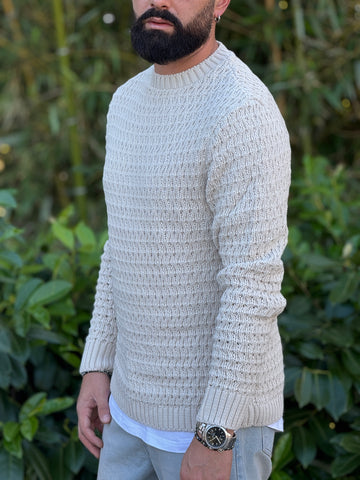 Pullover trama regular beige new job brand