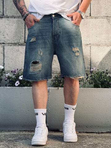 Bermuda jeans strappi new job brand