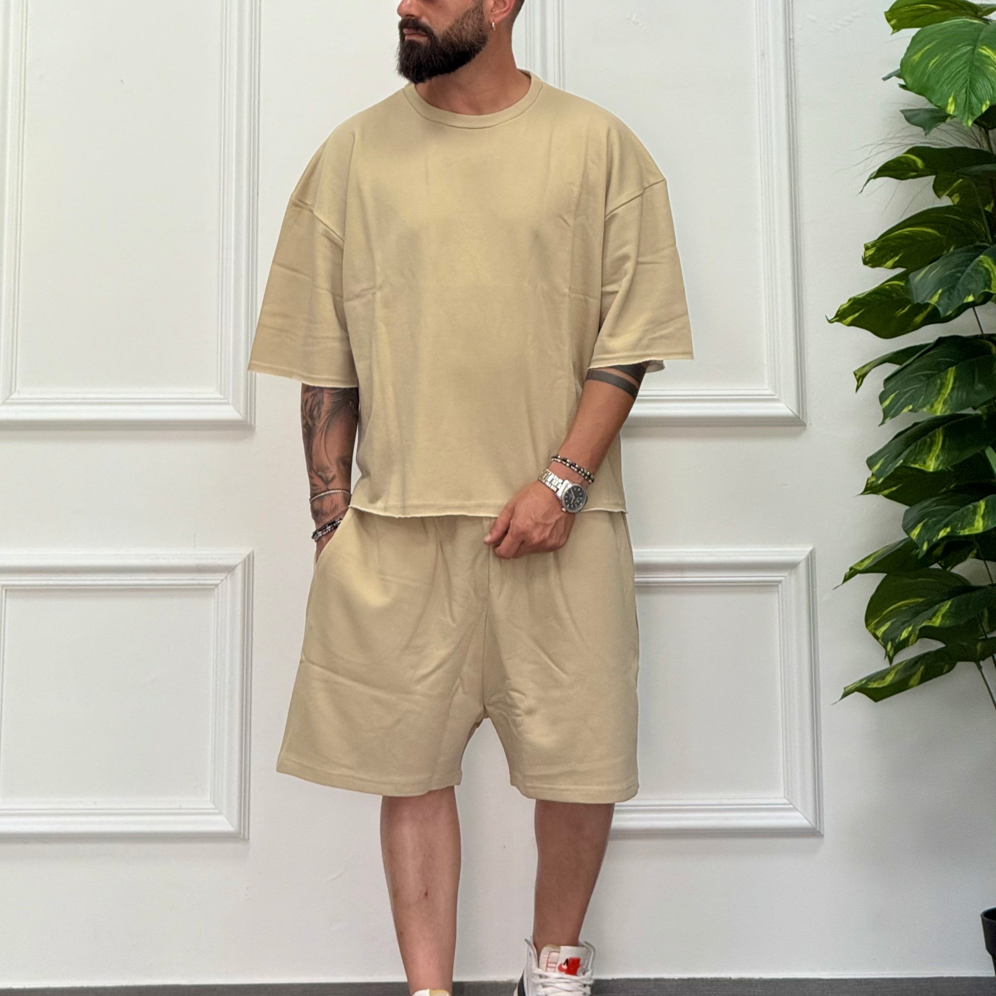 Coordinato Tuta  madrive Beige New Job Brand