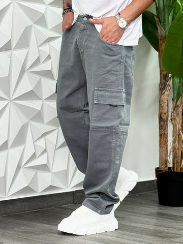 JEANS ALF 25 CARGO PIOMBO NEW JOB BRAND