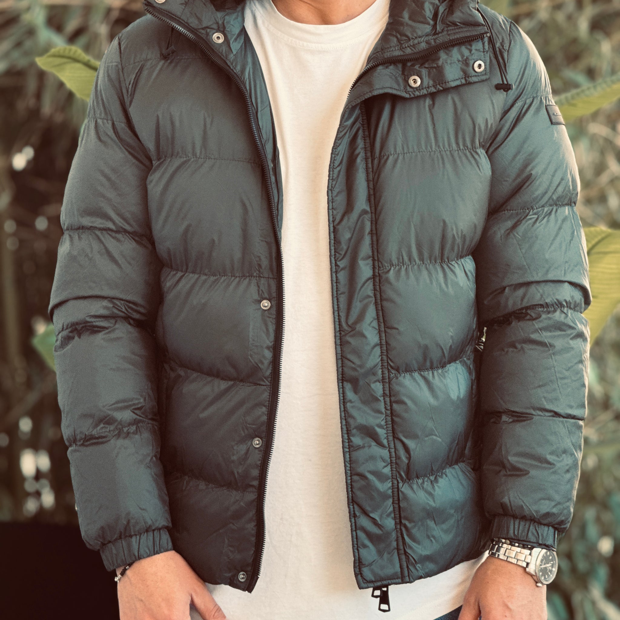 Bomber cappuccio verde new job brand
