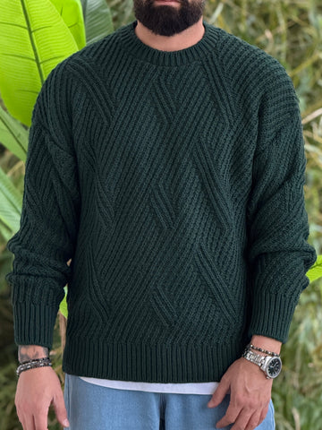 PULLOVER OVERSIZE VERDE BOSCO NEW JOB BRAND