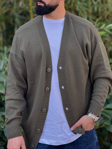 Cardigan Over verde militare New Job Brand