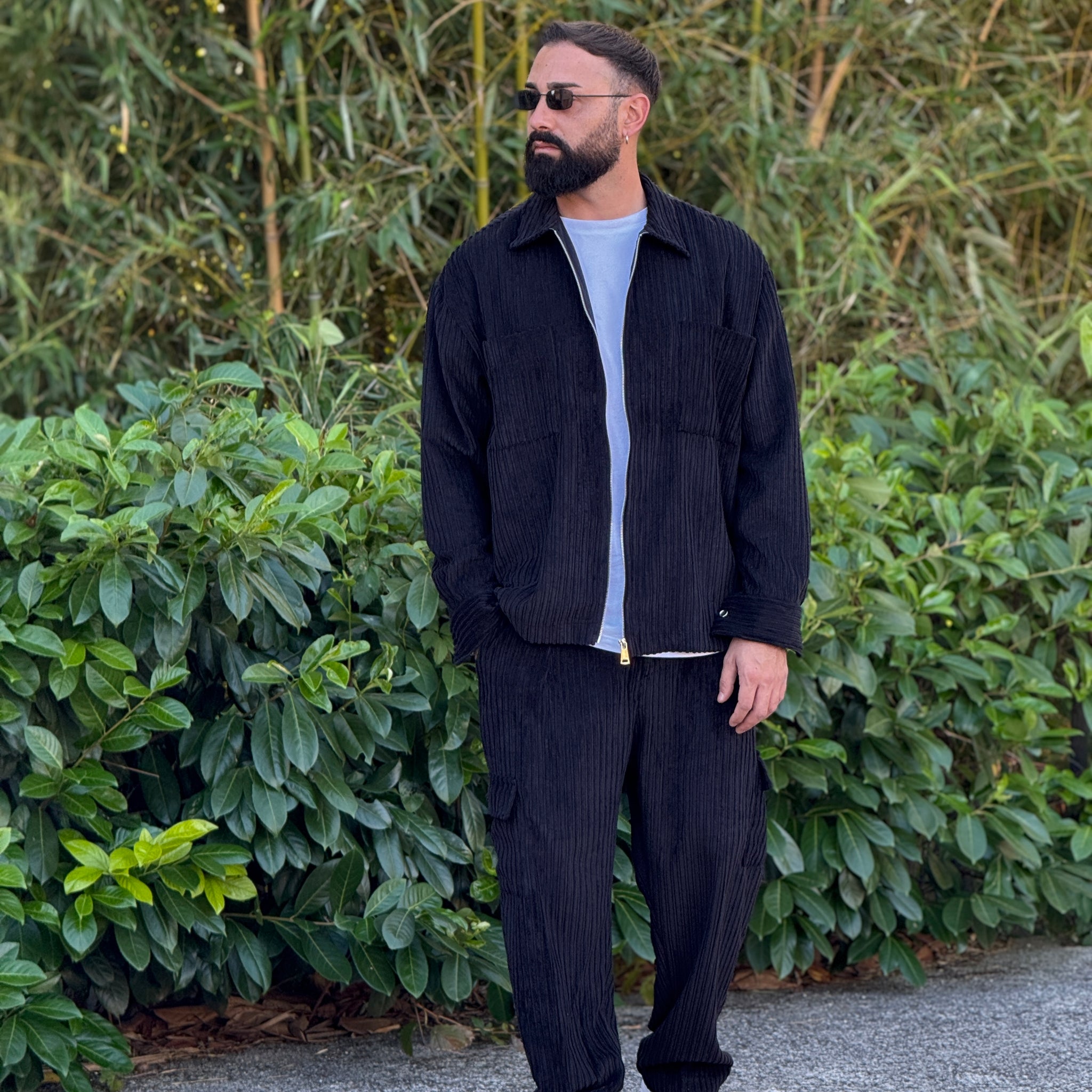 Coordinato velluto over Nero new job brand