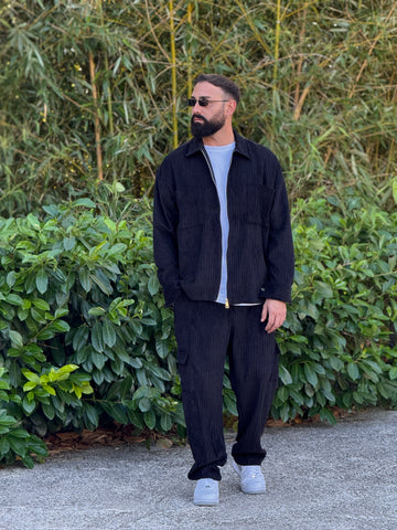 Coordinato velluto over Nero new job brand