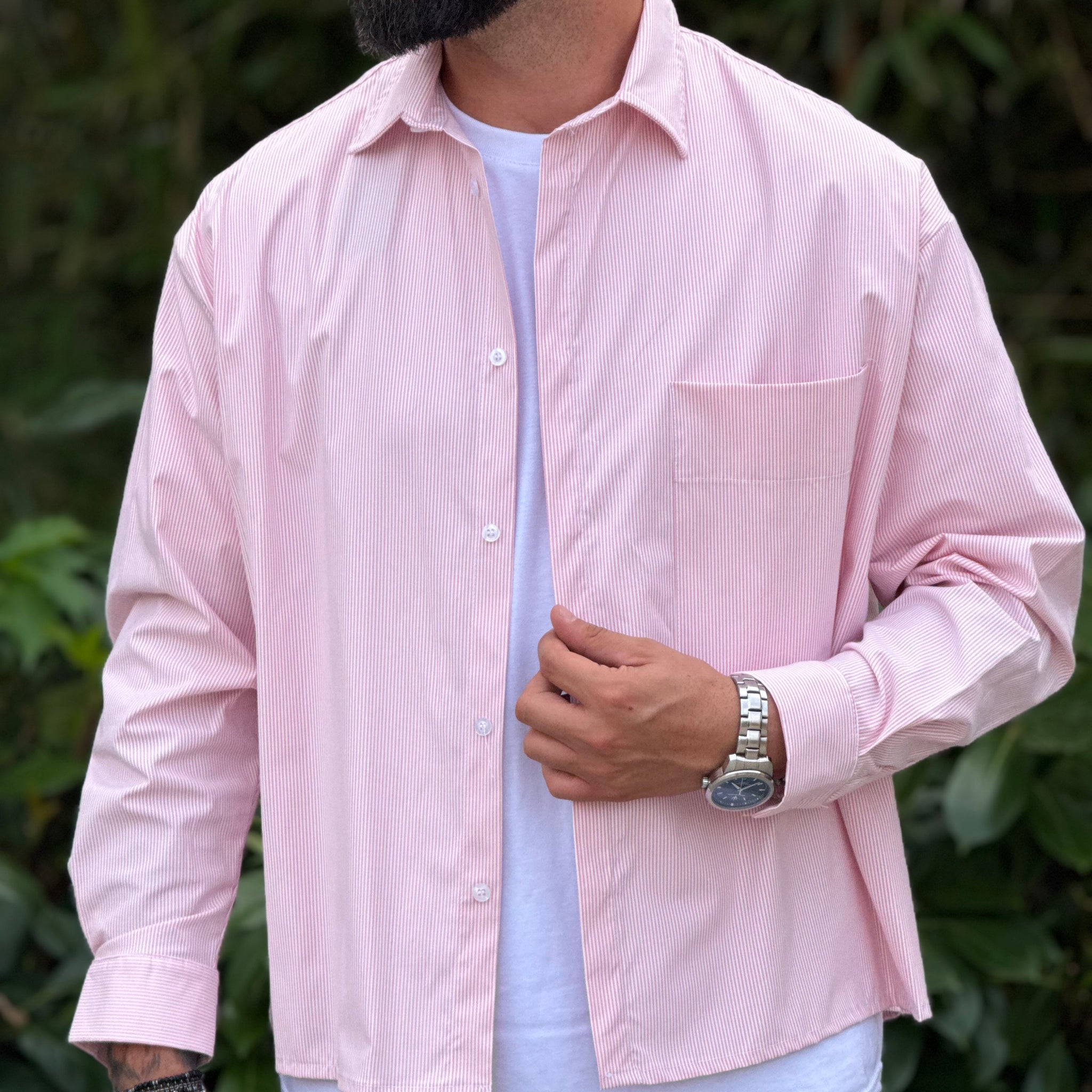 Camicia Rigata Rosa New Job Brand