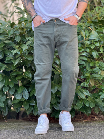 Jeans Alf bull verde militare New Job Brand