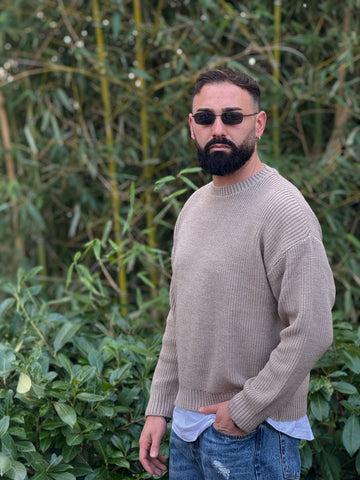 Pullover costina cropped beige new job brand