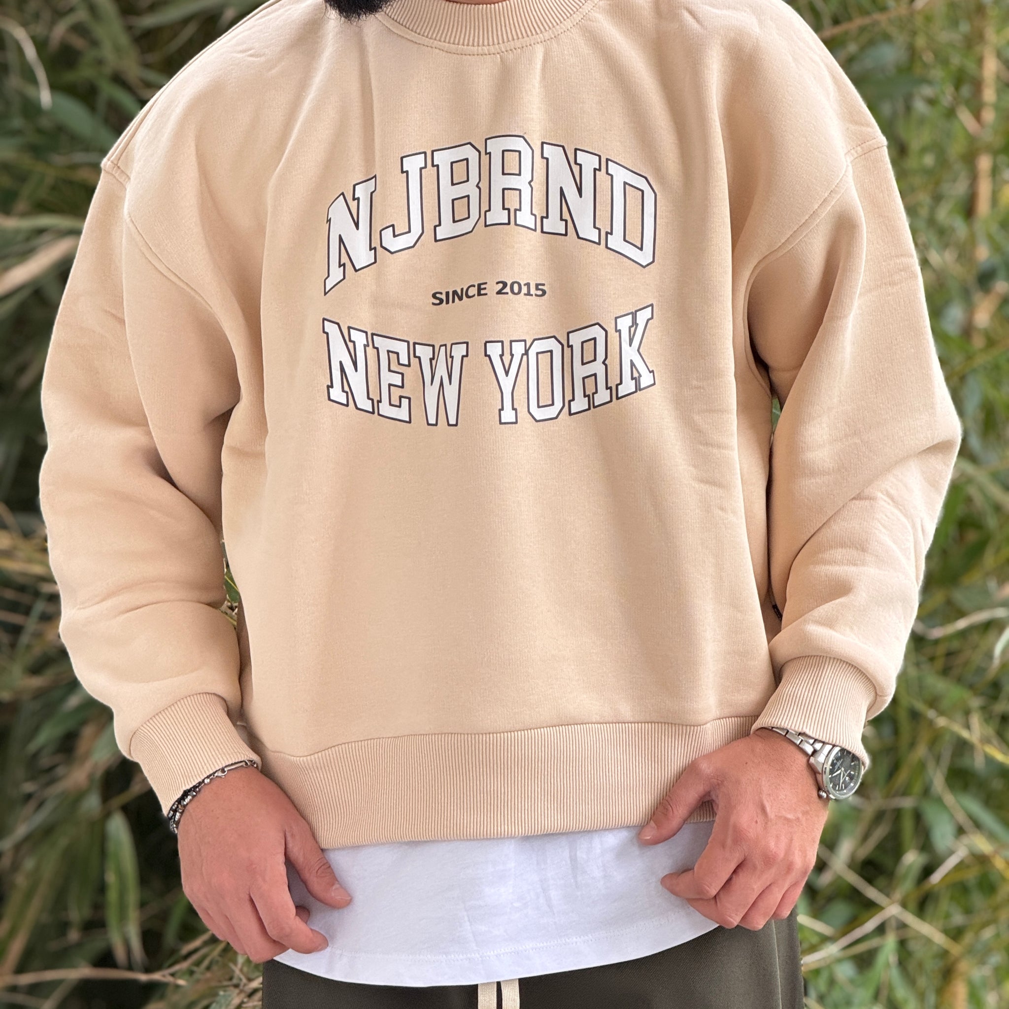 Felpa oversize cropped avorio new job brand