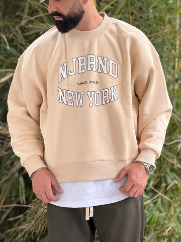 Felpa oversize cropped avorio new job brand