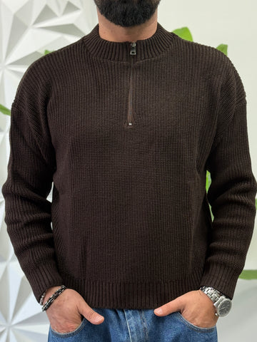 Pullover mezza zip moro new job brand