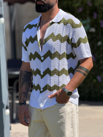Camicia in filo forata zig zag New Job Brand