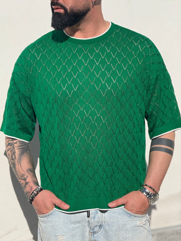 Shirt over in filo cropped verde new job brand