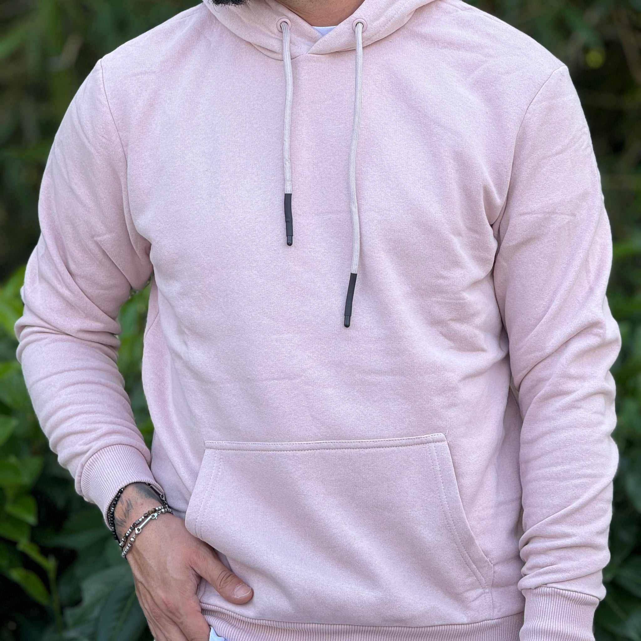 Felpa basic cappuccio rosa