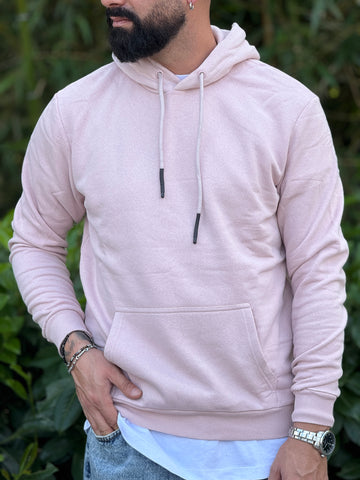 Felpa basic cappuccio rosa