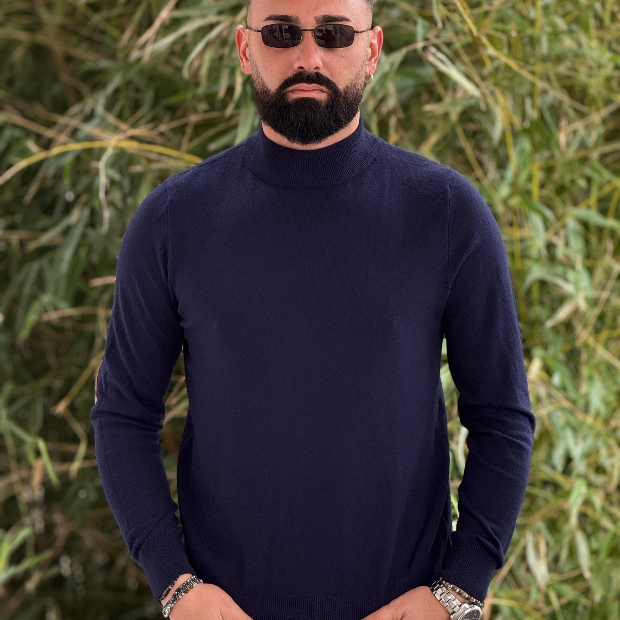 Pullover  mezzocollo blu navy new job brand