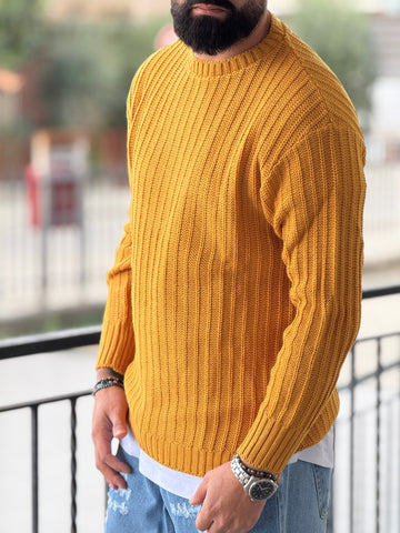 Pullover costina senape new job brand