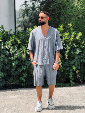 Coordinato favelas blu fiammato new job brand