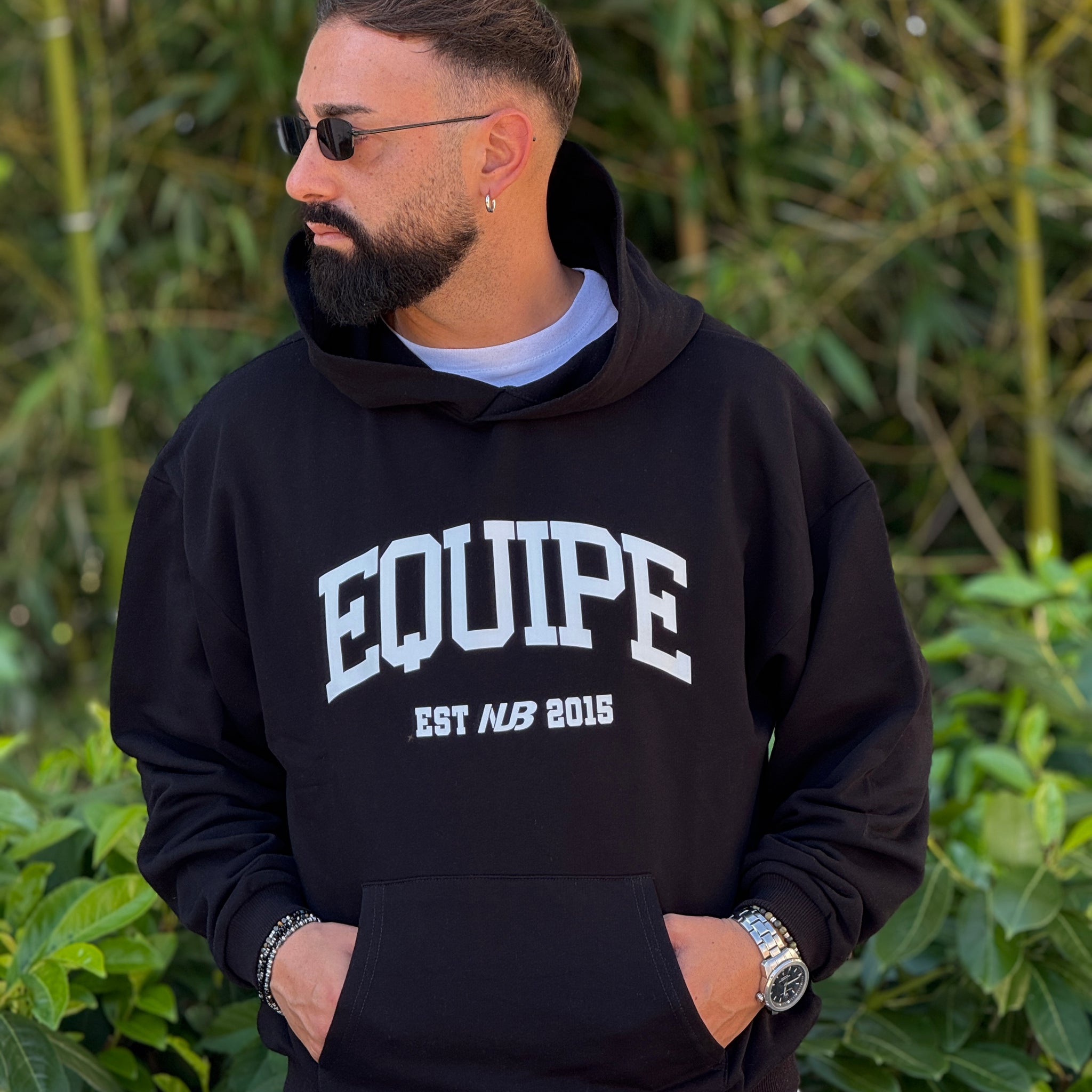 Felpa oversize  equipe nera new job brand