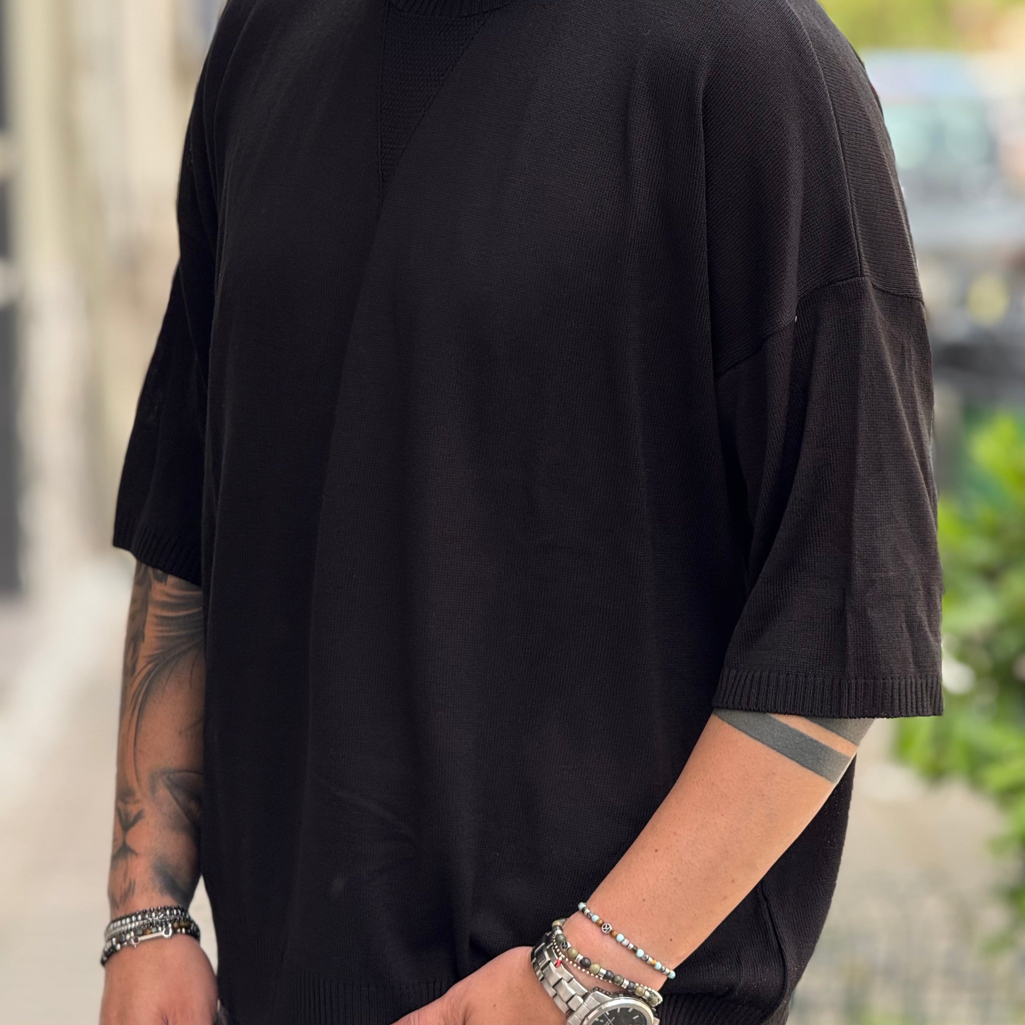 SHIRT OVERSIZE IN FILO NERO  NEW JOB BRAND