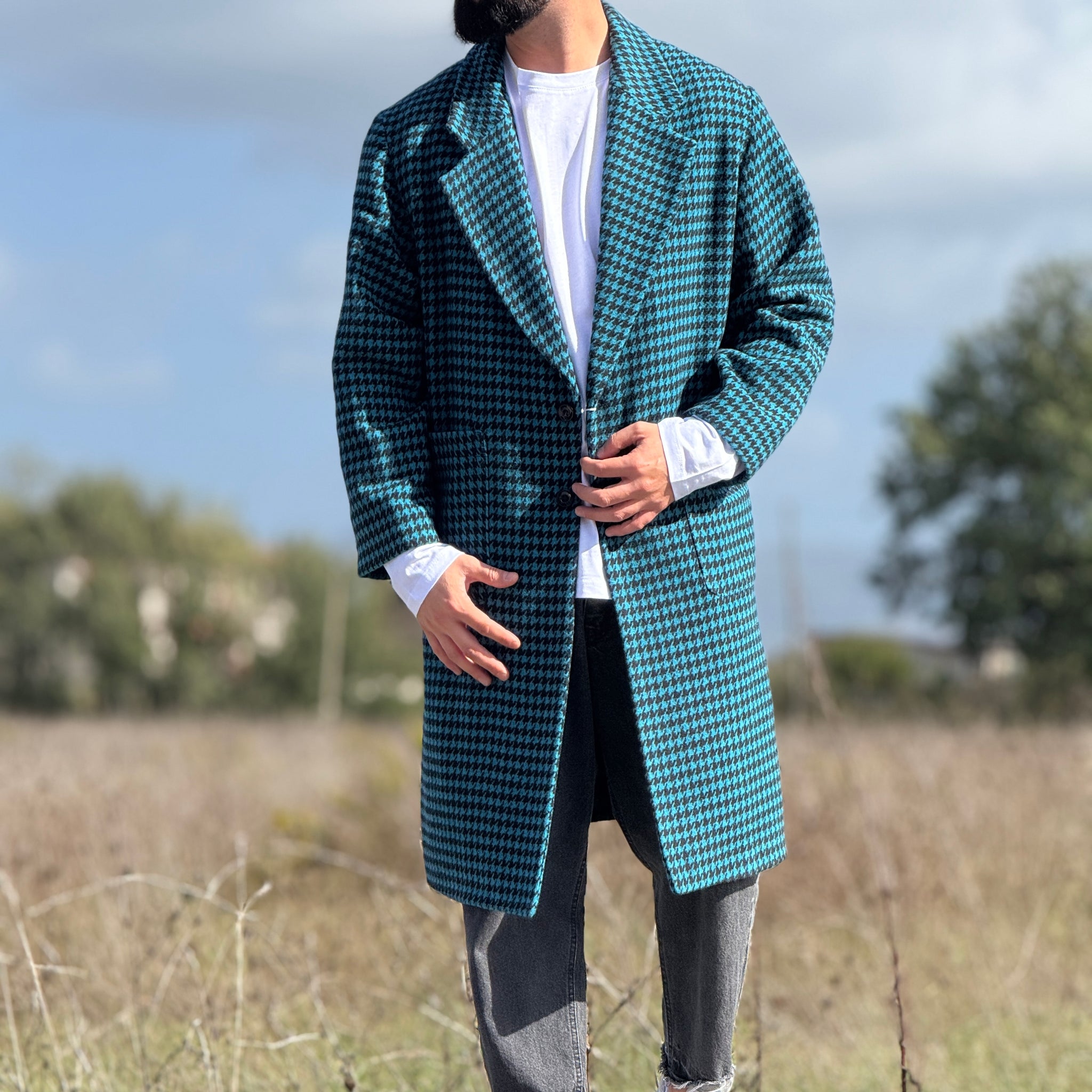 Cappotto piedipull petrolio over