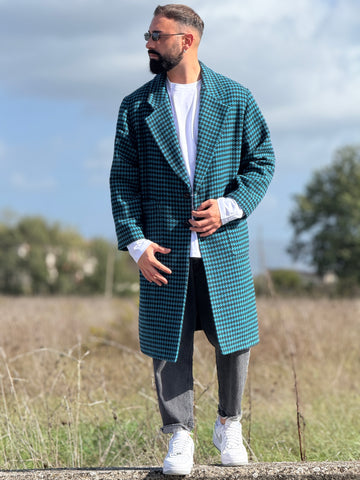 Cappotto piedipull petrolio over