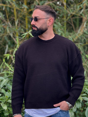 Pullover costina cropped nero new job brand