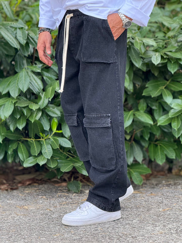 Pantalaccio jeans task nero New Job Brand