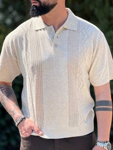 Polo riga beige regular cropped new job brand