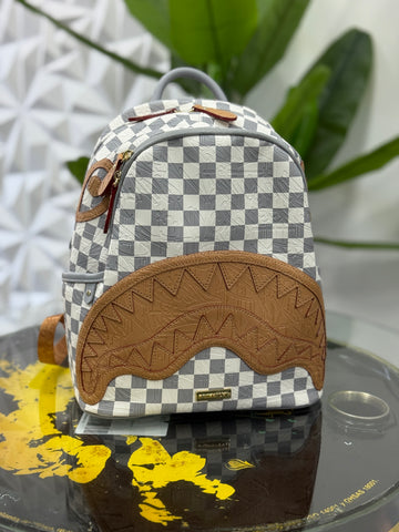 ZAINETTO 910B9396NSZ EMBOSSED CREAM CHECK SAVAGE BACKPACK