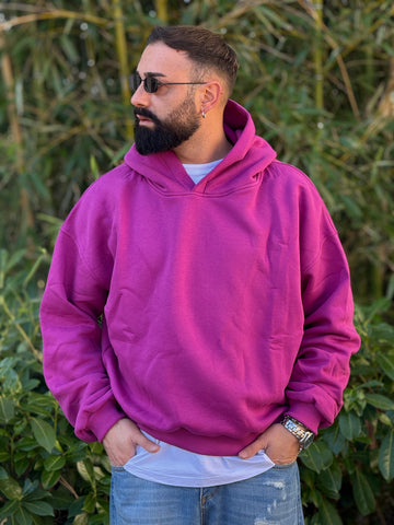 Felpa oversize  cappuccio  viola  new job brand