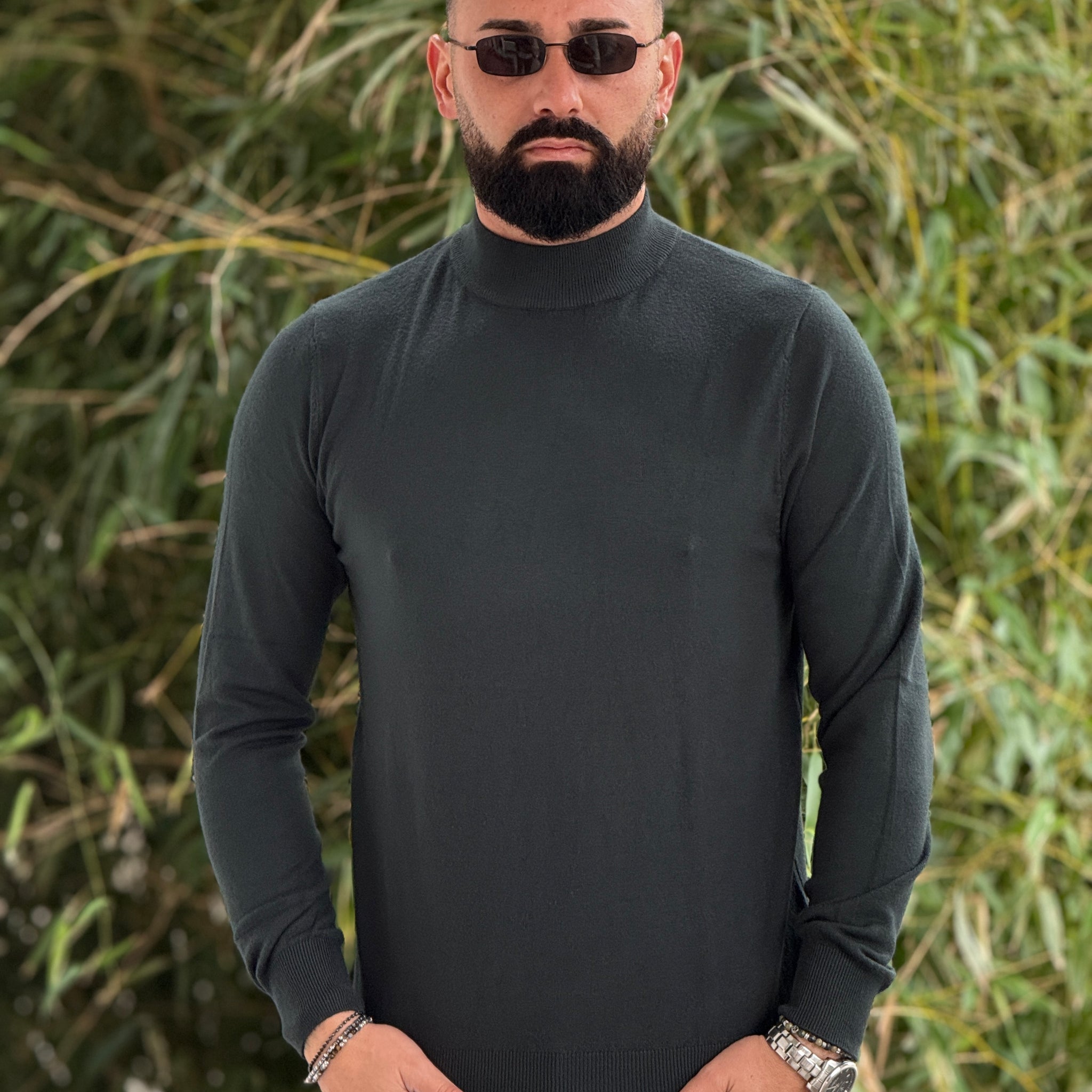 Pullover  mezzocollo verde new job brand