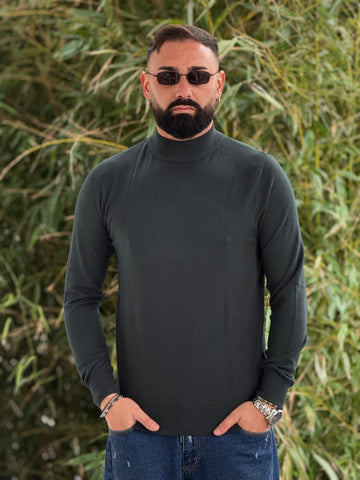 Pullover  mezzocollo verde new job brand