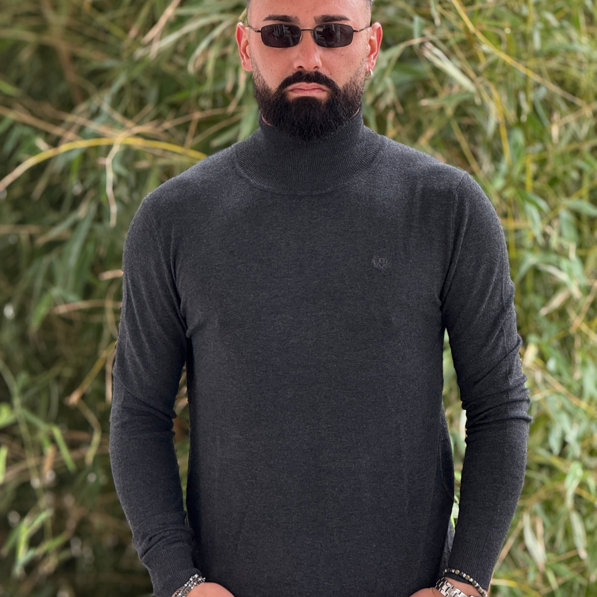 Lupetto collo alto grigio